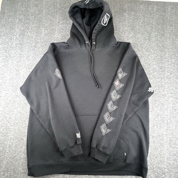 Volcom Other - Volcom Iconic Stone Hoodie Mens XL Black Zip Up Fleece Lined Skateboarding Surf